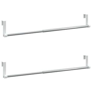 vidaXL Tringles à rideau 2 pcs blanc et argenté 40-60 cm aluminium