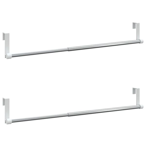 vidaXL Tringles à rideau 2 pcs blanc et argenté 40-60 cm aluminium