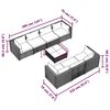 vidaXL Salon de jardin 8 pcs avec coussins r&eacute;sine tress&eacute;e gris
