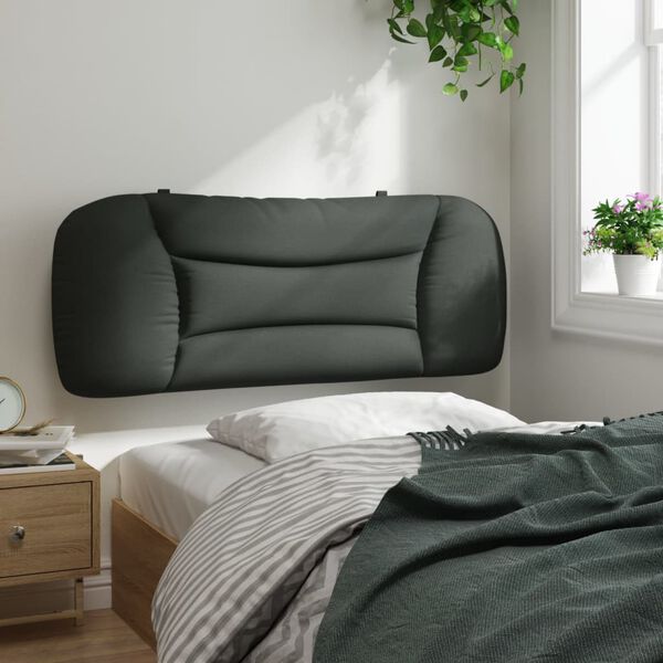 vidaXL Coussin de tête de lit Hvar gris foncé 100 cm tissu
