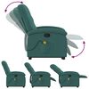 vidaXL Fauteuil inclinable de massage vert fonc&eacute; tissu