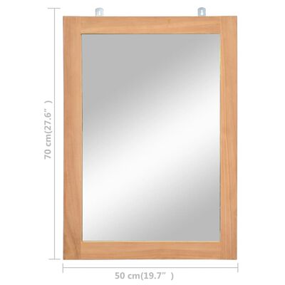 vidaXL Miroir mural teck massif 50x70 cm