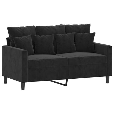 vidaXL Ensemble de canapés 2 pcs avec coussins Noir Velours