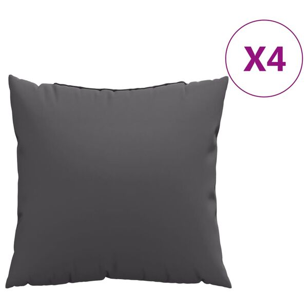 vidaXL Coussins de canap&eacute; lot de 4 anthracite 50x50 cm tissu