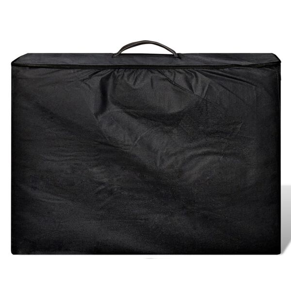 vidaXL Table de massage pliable Noir 2 zones avec cadre en aluminium
