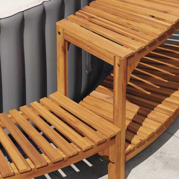 vidaXL Entourage de bain &agrave; remous Marron &Oslash;255 x 55,5 cm