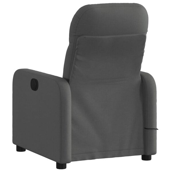 vidaXL Fauteuil inclinable de massage gris fonc&eacute; tissu