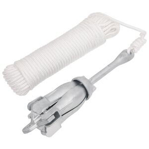 vidaXL Ancre pliable avec corde argenté 4 kg fonte galvanisée à chaud