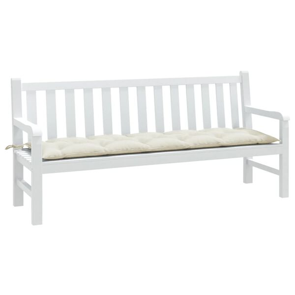 vidaXL Coussin de banc de jardin cr&egrave;me m&eacute;lang&eacute; 180x50x7 cm tissu