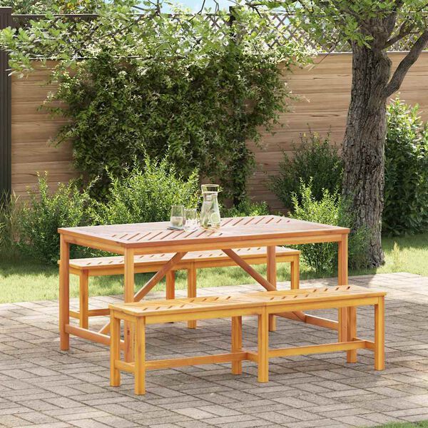 vidaXL Ensemble de salle à manger pour jardin 3 pcs Marron