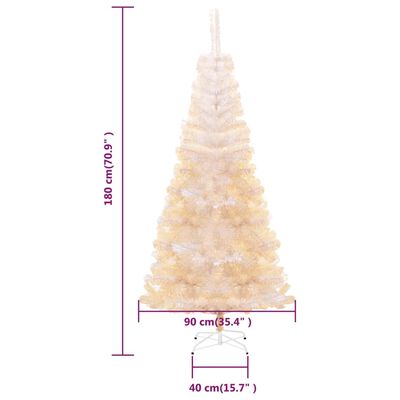 vidaXL Sapin de Noël artificiel pointes iridescentes Blanc 180 cm PVC