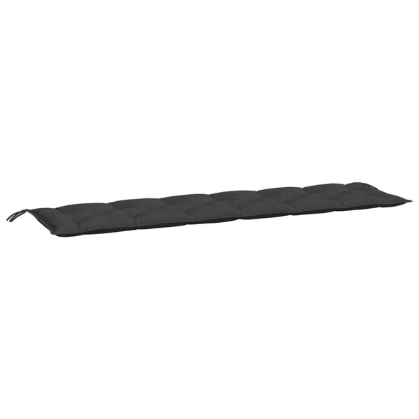 vidaXL Coussins de banc jardin lot de 2 noir 200x50x7 cm tissu Oxford