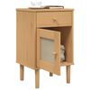 vidaXL Table de chevet SENJA aspect de rotin marron bois de pin massif