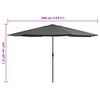 vidaXL Parasol de jardin avec mât en métal 390 cm anthracite