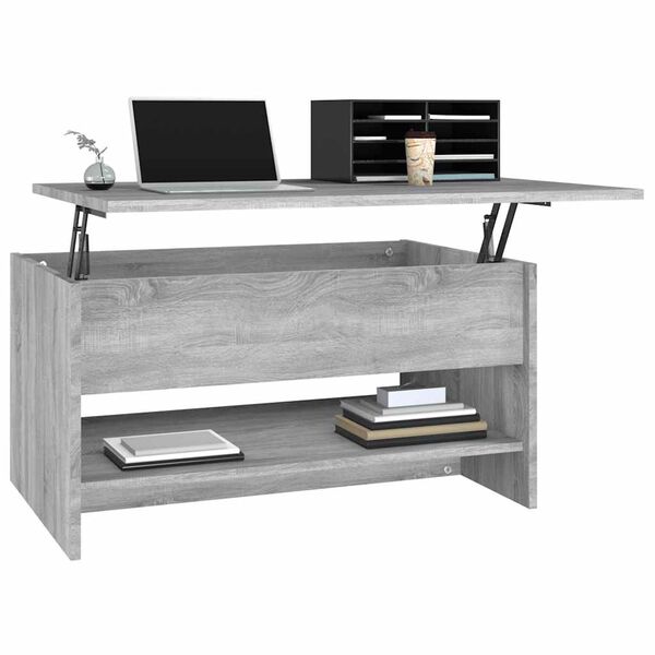 vidaXL Table basse Sonoma gris 80x50x40 cm Bois d'ingénierie