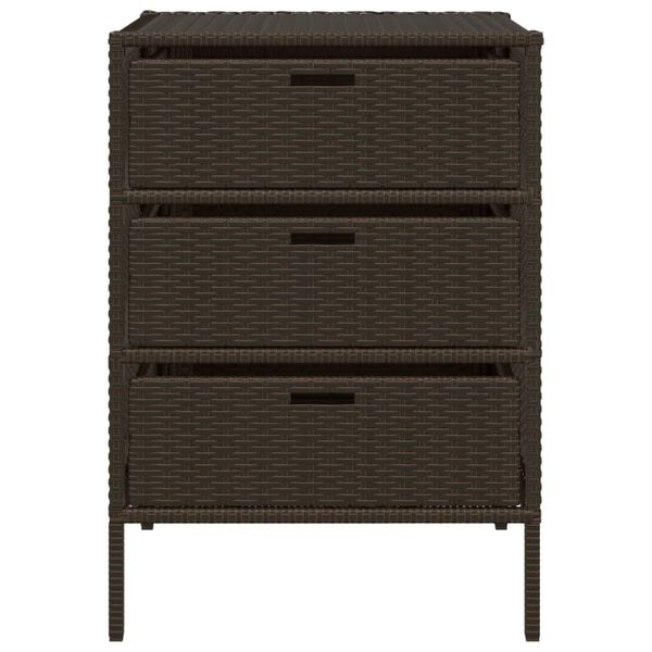 vidaXL Armoire de rangement de jardin marron 55x59x80cm r&eacute;sine tress&eacute;e