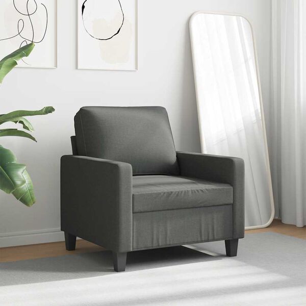 vidaXL Fauteuil Gris fonc&eacute; 60 cm Tissu