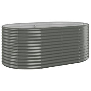 vidaXL Lit sur&eacute;lev&eacute; de jardin Acier galvanis&eacute; 175x100x68cm gris