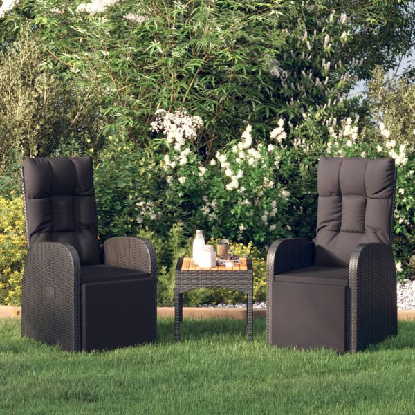 vidaXL Chaises de jardin inclinables coussins lot de 2 R&eacute;sine tress&eacute;e