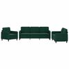vidaXL Ensemble de canap&eacute;s 3 pcs vert fonc&eacute; velours