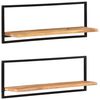 vidaXL &Eacute;tag&egrave;res murales 2 pcs 100x24x35 cm Bois d'acacia et acier