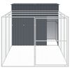 vidaXL Niche pour chien avec cour anthracite 214x457x181 cm