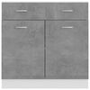 vidaXL Armoire de plancher à tiroir Gris béton Bois d’ingénierie