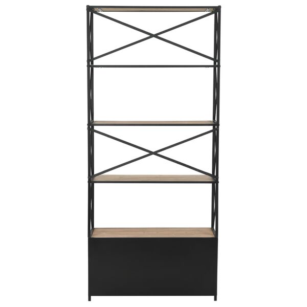 vidaXL Biblioth&egrave;que Bois de sapin massif et acier 80x32,5x180 cm