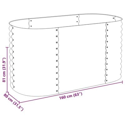 vidaXL Lit surélevé de jardin 160x80x81 cm Acier galvanisé Gris