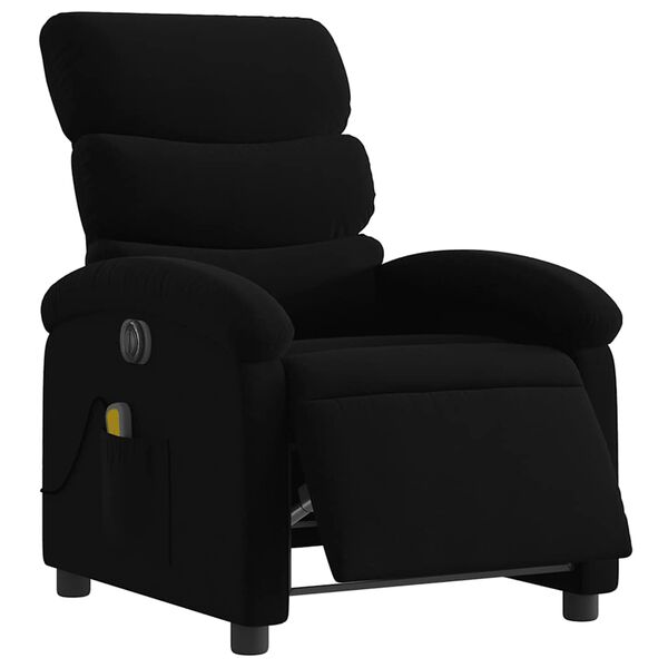 vidaXL Fauteuil inclinable de massage &eacute;lectrique noir tissu