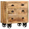 vidaXL Armoire latérale avec roues 70x40x75 cm Bois de manguier solide