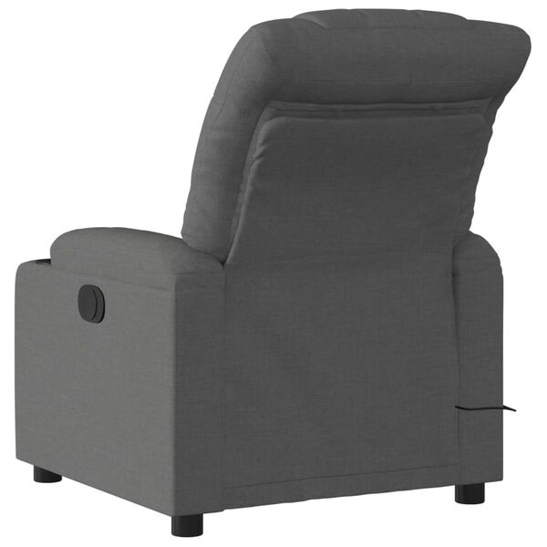 vidaXL Fauteuil inclinable de massage gris fonc&eacute; tissu