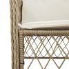vidaXL Ensemble de bistro 3 pcs avec coussins beige r&eacute;sine tress&eacute;e