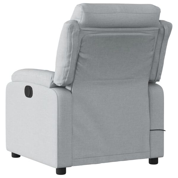 vidaXL Fauteuil de massage inclinable gris clair tissu