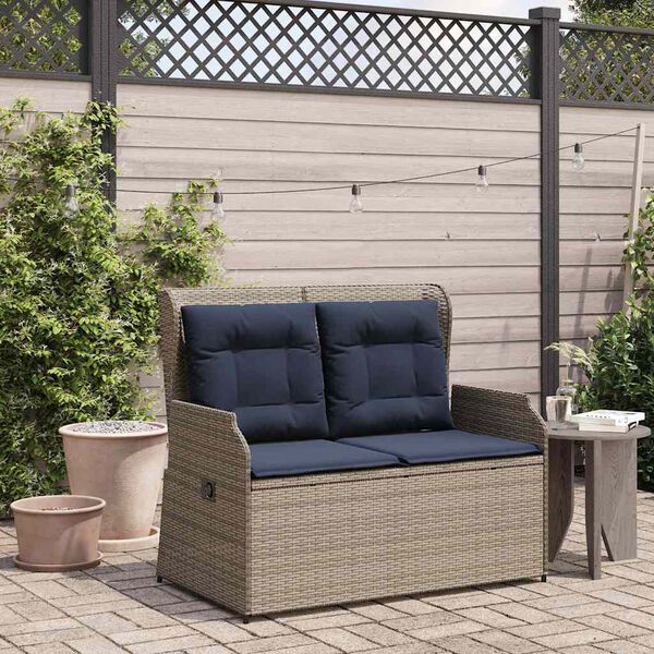 vidaXL Banc de jardin Gris polyrotin
