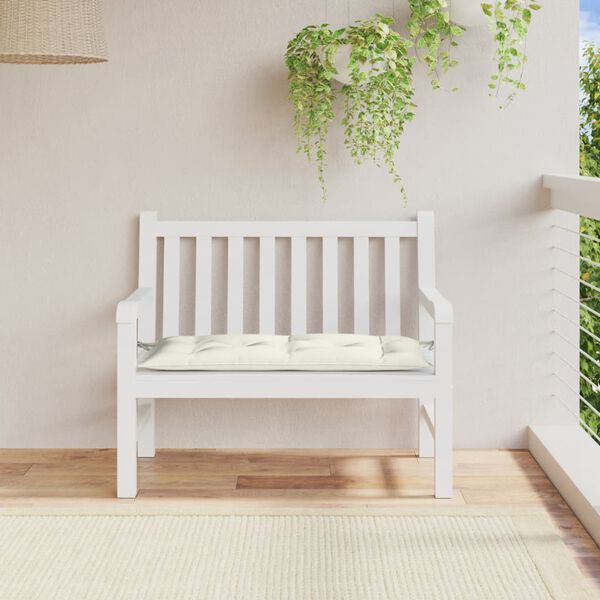 vidaXL Coussin de banc de jardin cr&egrave;me m&eacute;lang&eacute; 100x50x7 cm tissu