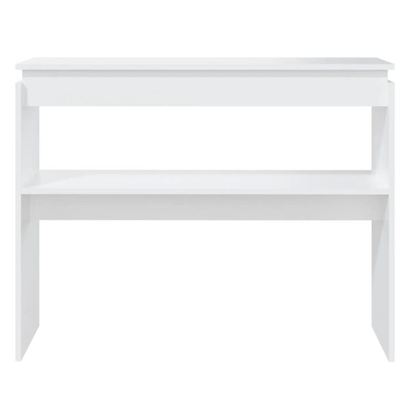 vidaXL Table console blanc 102x30x80 cm bois d'ing&eacute;nierie
