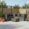 vidaXL Salon de jardin 4 pcs avec coussins r&eacute;sine tress&eacute;e gris