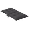 vidaXL Coussins de chaise &agrave; dossier bas lot de 4 anthracite m&eacute;lang&eacute;
