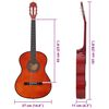 vidaXL Guitare classique pour débutants 4/4 39" Tilleul