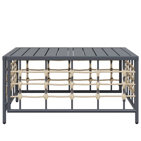 vidaXL Table de jardin anthracite 70x70x34 cm résine tressée