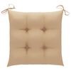 vidaXL Chaises de jardin lot de 2 et coussins beige Bois teck massif