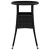 vidaXL Table de jardin &Oslash;60x75 cm Verre tremp&eacute;/r&eacute;sine tress&eacute;e Noir