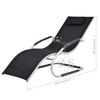 vidaXL Chaise longue avec oreiller Aluminium et textilène noir