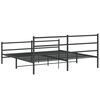 vidaXL Cadre de lit m&eacute;tal sans matelas avec pied de lit noir 193x203cm