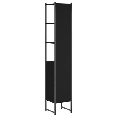vidaXL Armoire de salle de bain noir 33x33x185,5 cm bois d'ingénierie