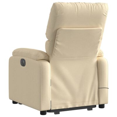 vidaXL Fauteuil inclinable de massage électrique crème tissu