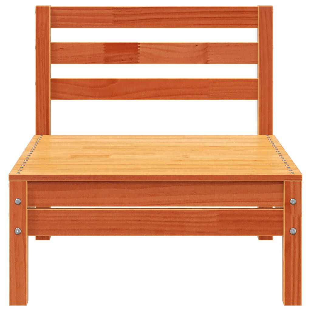 vidaXL Canapé de jardin 4 places cire marron bois de pin massif