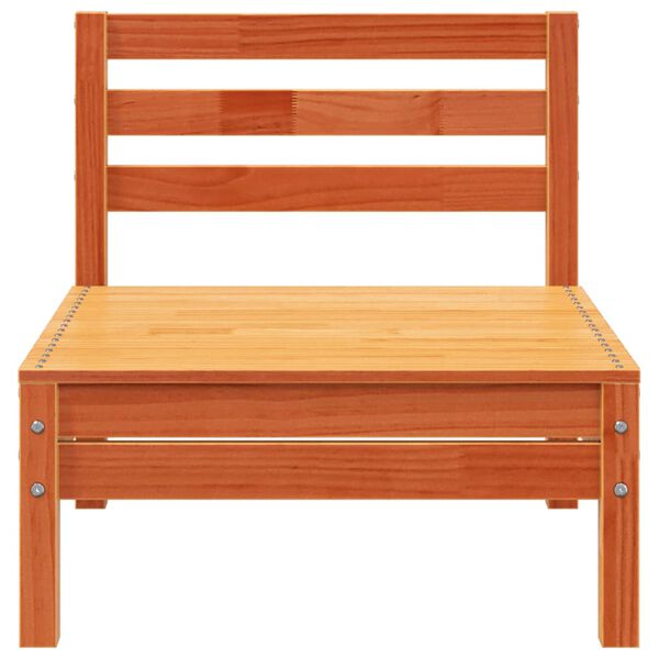 vidaXL Canapé de jardin 4 places cire marron bois de pin massif