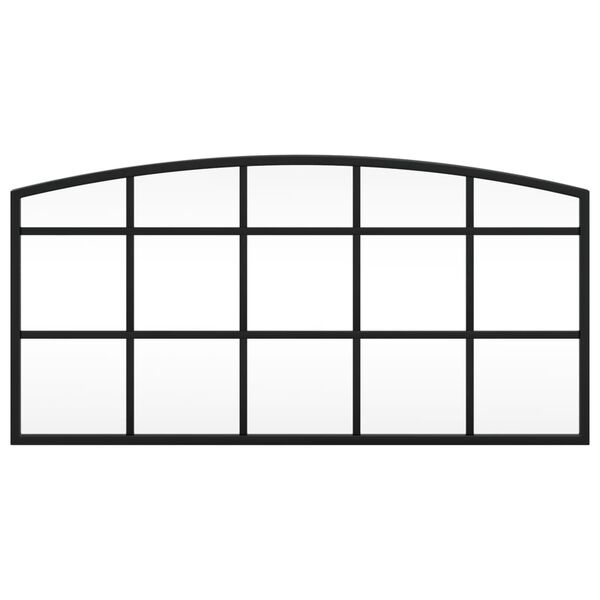 vidaXL Miroir mural noir 60x30 cm arche fer